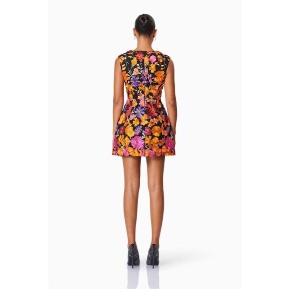 Elliatt Alessandra Floral Mini Dress In Orange Cocktail Wedding Guest size S NWT - Picture 4 of 9